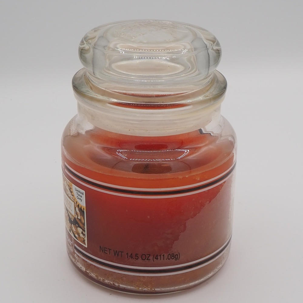 VTG Yankee Candle Almond Toffee 14.5oz Jar Rare Black Bland Housewarmer Burned - Picture 3 of 10
